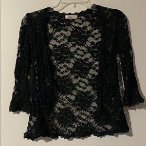 Mica - Black Elastic Lace Jacket